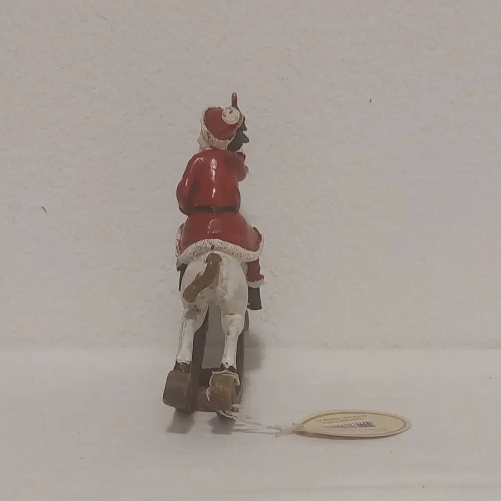 Vintage 1991 Small Resin Santa On Rocking Horse TII Collectables Pre-owned Tags